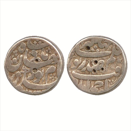 Jahangir with Noor Jahan, Silver Rupee, Ahmedabad Mint, AH 103x, (KM 168.2). About Very Fi