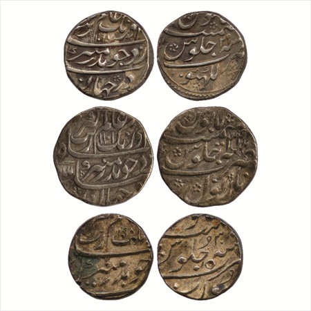 Aurangzeb (3) (1658-1707 AD), Silver Rupee (2), Lakhnau Mint, AH 1097/RY 29, (KM 300.54) a