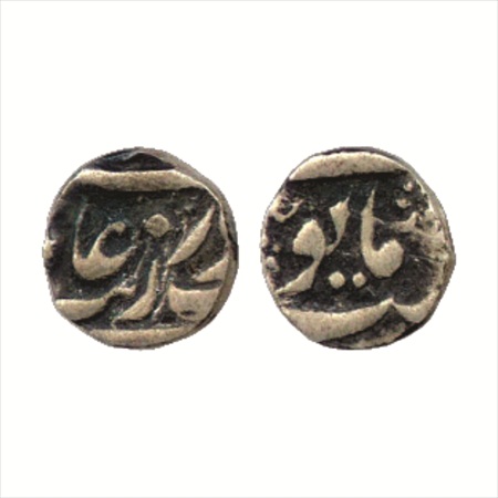 Aurangzeb (1658-1707 AD), Silver 1/8 Rupee, Mint and Date off the flan, 1.12g. Very Fine, 