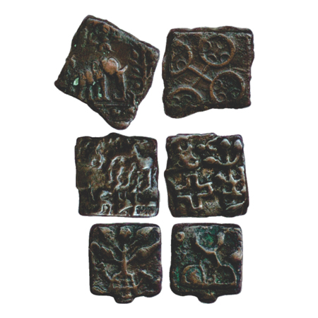Ancient coins from North India (3), (c. 1st Century BC), (a) Uninscribed die-struck coins 