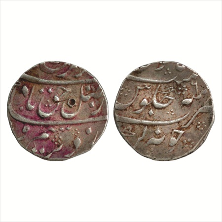 Farrukhsiyar (1713-1719 AD), Silver Rupee, Junagadh Mint, RY 6, (KM 377.36). Very Fine+, S