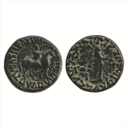 Indo-Scythian, Apracharajas of Bajaur, Aspavarma (c. 10-25 AD), Billon Tetradrachm, (MAC 2