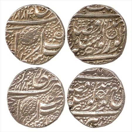 Sikh Empire (2), Nanakshahi Silver Rupee of frozen year series VS 1884, the actual years b