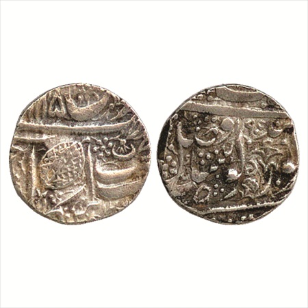 Sikh Empire, Nanakshahi Silver Rupee of frozen year series VS 1885, actual year VS 1905, o