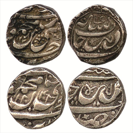 Sikh Empire (2), Silver Rupees, Mehmoodshahis, Derajat Mint, AH 1238 and 1243. Immediately