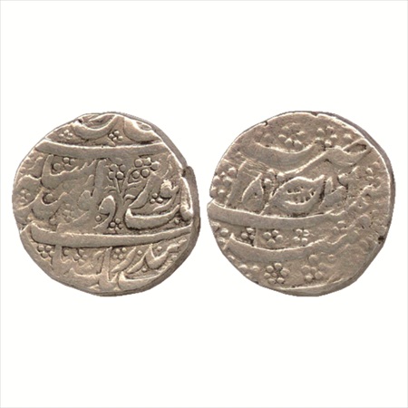 Sikh Empire, Ranjit Singh (1799-1839 AD), Silver Rupee, Kashmir Mint, VS 1876. Obv: Beaded