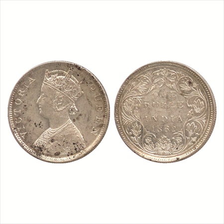 Victoria Queen, Silver Rupee, 1862, Bombay Mint, B/II/0/0, reverse lettering crude struck 