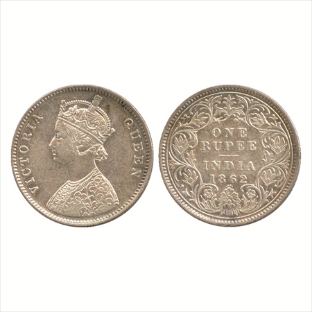 Victoria Queen, Silver Rupee, 1862, Bombay Mint, A/I/0/4, (PR 78). Very Fine+, Scarce.