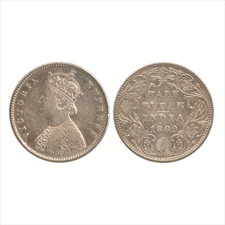 Victoria Empress, Silver ½ Rupee, 1889, Bombay Mint, A/II/'B' raised, (PR 299). Very Fine+