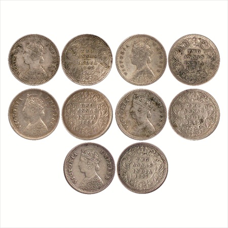 Victoria Empress, Silver 2 Annas (5), 1895, Calcutta Mint, B/II/'C' incused, (PR 510), 189