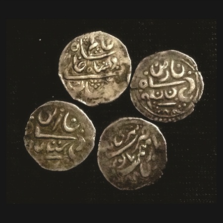 Garhwal, Silver Timasha (4), Srinagar Mint. (4 Coins)