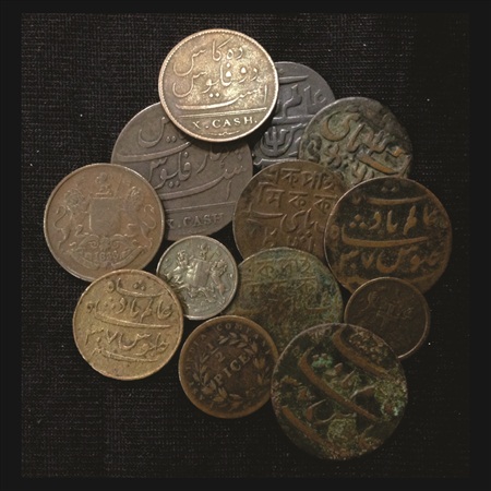 A lot of 13 Copper Coins, including Bengal Presidency, Madras Presidency and British India