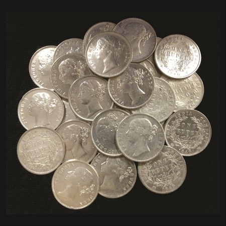 Victoria Queen, Silver Rupee (27), 1840, Divided Legend type. (27 Coins)