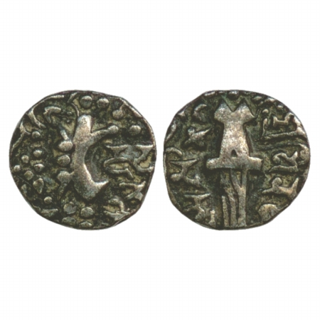 Kashmir-Karkota or Naga dynasty, Base Gold Dinar of Vinayaditya, 7.67g. Obv: Crude represe
