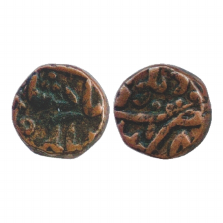 Jahangir (1605-1627 AD), Copper Trambiyo, Delwara Mint, 3.12g. RY 8, (Liddle Jahangir-C17)