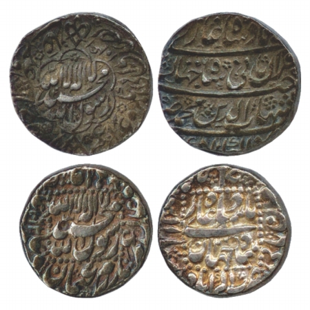 Shah Jahan (1628-1658 AD), Silver Rupee (2), Akbarabad Mint, AH 1041/RY 4, (KM 224.4) and 