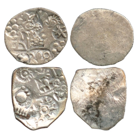 Imperial Magadhan Silver Karshapana coins (2), GH series I, (c. 400-350 BC), each having f
