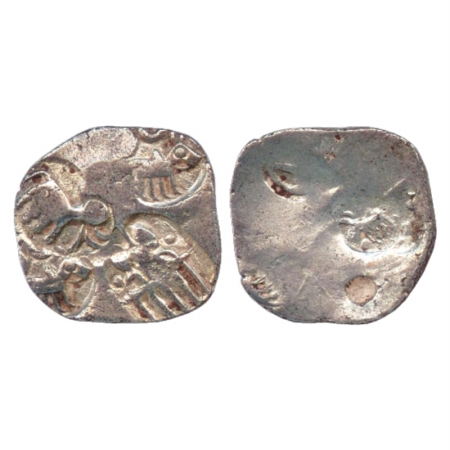 Archaic Silver punch-marked coin from lower Tons river system, attributed to Chedi or Kali
