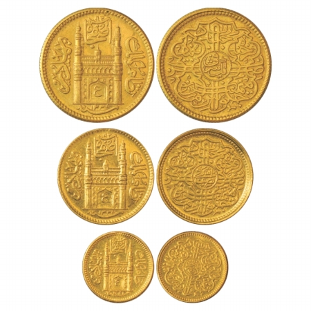 Hyderabad (3), Mir Usman Ali Khan (1911-1948 AD), Gold Ashrafi, AH 1137/RY 8, ½ Ashrafi, A