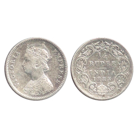Victoria Empress, Silver ¼ Rupee, 1883, Bombay Mint, B/I/dot, (PR 415). Very Fine, Rare.