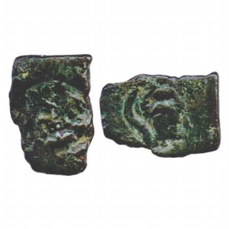 Uninscribed die-struck coin from Vidarbha region, Pre-Satavahana Period (c. 200 BC), 4.8g.