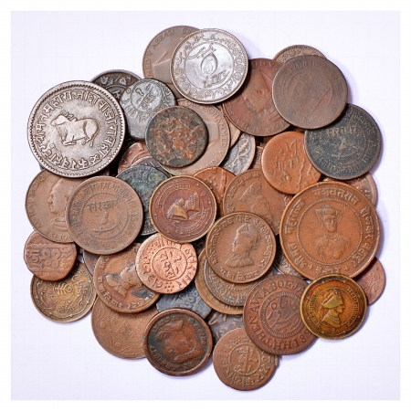 A group of 55 Copper coins of various States, types and denominations. (55 Coins)