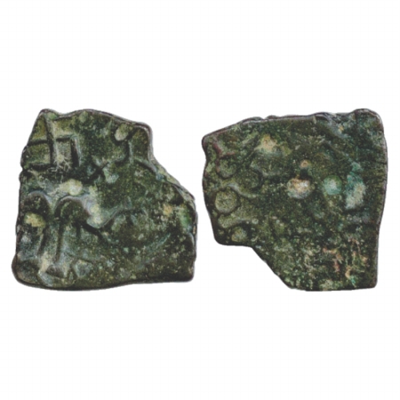 Satavahanas, King Sadavahana (c. 1st Century BC), Copper Karshapana, 6.21g. Obv: Elephant 