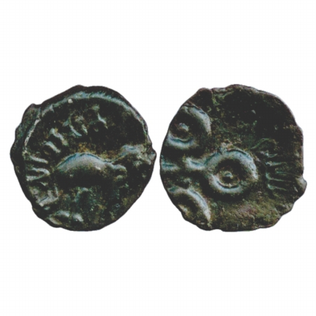Satavahanas, Potin elephant type coin of Siri Skanda Satakarni (c. 180-200 AD), (MIGIS-9, 
