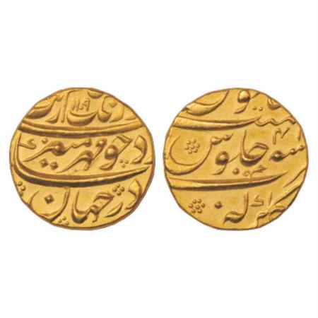 Aurangzeb (1658-1707 AD), Gold Mohur, 10.98g. Gulbarga Mint, AH 1109/RY 41, KM 315.19. Ext