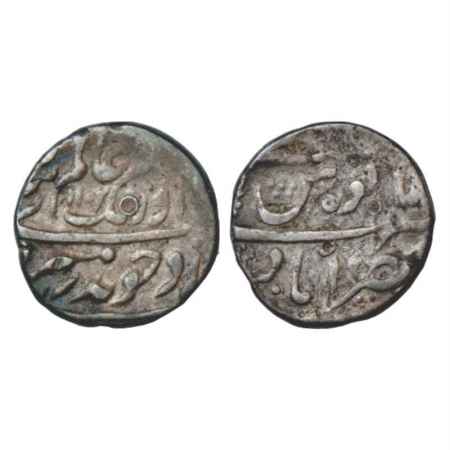 Aurangzeb (1658-1707 AD), Silver Rupee, Nasirabad Mint, AH 1102/RY 35, KM 300.67. Nearly V
