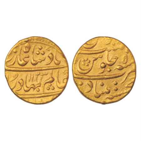 Shah Alam Bahadur (1707-1712 AD), Gold Mohur, 10.97g. Khujista Bunyad Mint, AH 1123/RY 5, 