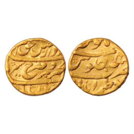 Farrukhsiyar (1713-1719 AD), Gold Mohur, 10.89g. Muazzamabad Mint, AH 112x/RY 4, KM 390.22