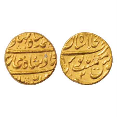 Ahmad Shah Bahadur (1748-1754 AD), Gold Mohur, 10.84g. Dar ul-Khilafat Shahjahanabad Mint,