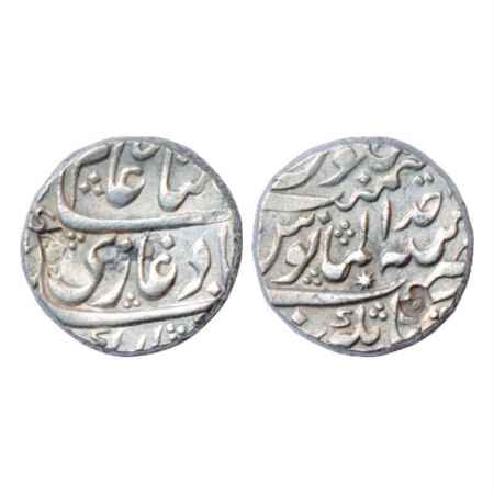 Shah Alam II (1759-1806 AD), Silver Rupee, Kankruti Mint, RY Ahd, mint name at bottom on r