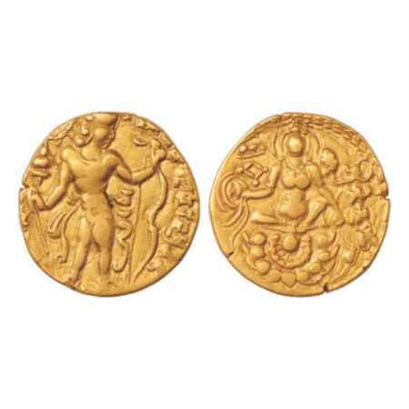 Gupta Empire, Chandra Gupta II (375-415 AD), Gold Dinar of 'Archer' type, Altekar Class II