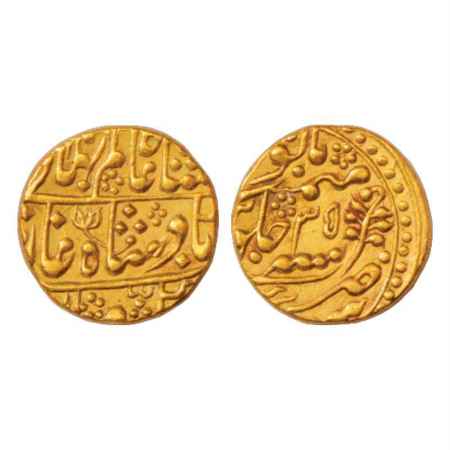 Jaipur, Gold Mohur, 10.85g. Mughal Issue, Sawai Jaipur Mint, in the name of Shah Alam II, 