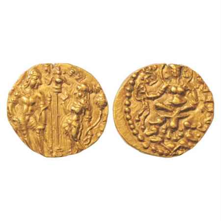Gupta Empire, Skanda Gupta (450-470 AD), Gold Dinar of 'King and Lakshmi' type, Altekar p.