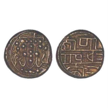 Vijayanagar, Sangama Dynasty, Hari Hara II (1377-1404 AD), Base Gold Pagoda, 3.57g. Obv: T