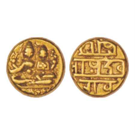 Vijayanagar, Sangama Dynasty, Devaraya I (1406-1422 AD), Gold Pagoda, 3.37g. Obv: Shiva Pa