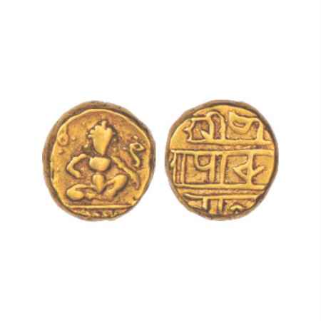 Vijayanagar, Tuluva Dynasty, Krishna Devaraya (1509-1529 AD), Gold Pagoda, 3.36g. Obv: Bal
