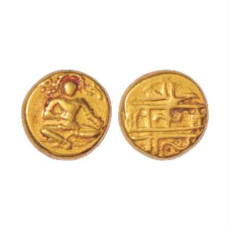 Vijayanagar, Tuluva Dynasty, Krishna Devaraya (1509-1529 AD), Gold Pagoda, 3.37g. Obv: Bal