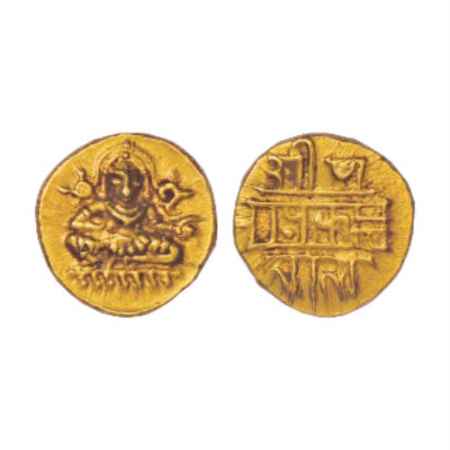Vijayanagar, Tuluva Dynasty, Krishna Devaraya (1509-1529 AD), Gold ½ Pagoda, 1.69g. Obv: B