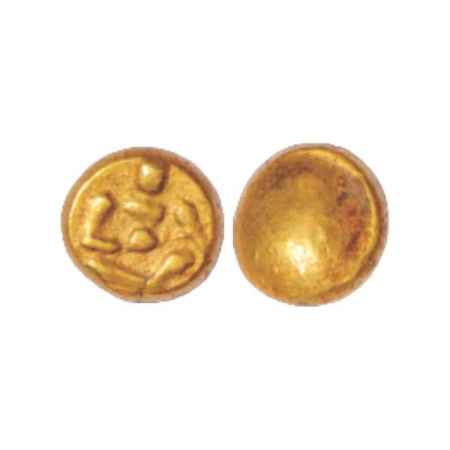 Vijayanagar, Tuluva Dynasty, Krishna Devaraya (1509-1530 AD), Gold ½ Pagoda, 1.66g. Obv: B