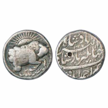 Jahangir (1605-1627 AD), Silver Zodiacal Rupee, 'Taurus' sign, Ahmadabad Mint, AH 1027/RY 