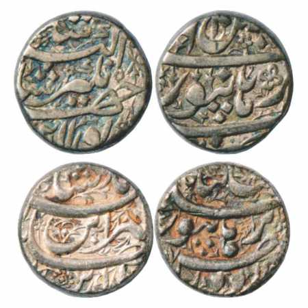 Jahangir (1605-1627 AD), Silver Rupee (2), Burhanpur Mint, 'Din Panah' Couplet and Flower 