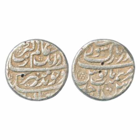 Aurangzeb (1658-1707 AD), Silver Rupee, Bandari-i-Mubarak Surat Mint, RY Ahd, KM 300.85. V