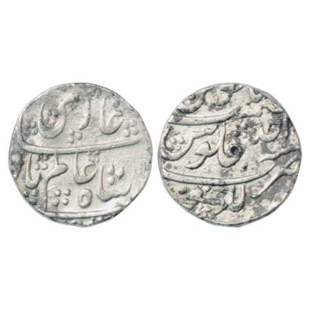 Shah Alam Bahadur (1707-1712 AD), Silver Rupee, Lakhnau Mint, RY Ahd, KM 347.14. Very Fine