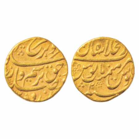 Farrukhsiyar (1713-1719 AD), Gold Mohur, 10.86g. Dar ul-Khilafat Shahjahanabad Mint, AH 11