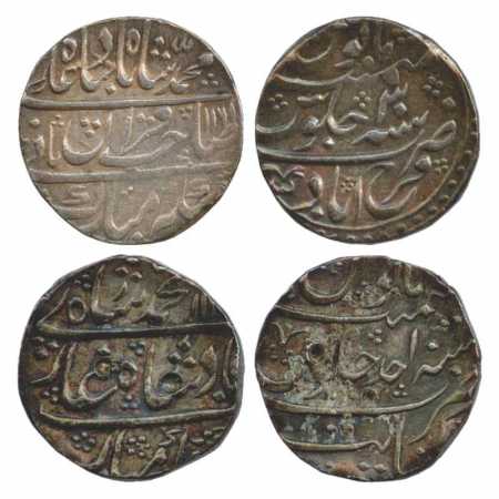 Muhammad Shah (1719-1748 AD), Silver Rupee (2), Farrukhabad Mint, AH 1161/RY 30, KM 437.3 