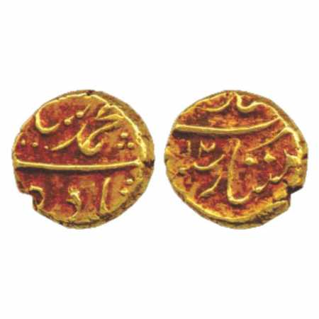 Muhammad Shah (1719-1748 AD), Gold Pagoda, 3.33g. Imityazgarh Mint, RY 12, KM E440.1. Very